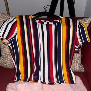 NWOT Medium Striped Cropped Top